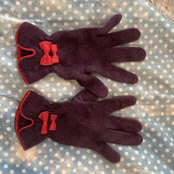 Purple wool gloves - Picture 2 of 3